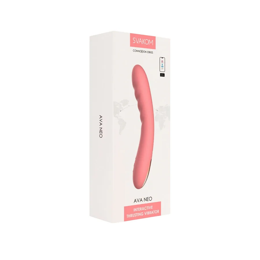 Смарт-вибратор с пульсацией Svakom Ava Neo Peach Pink, 15 режимов работы, водонепроницаемый