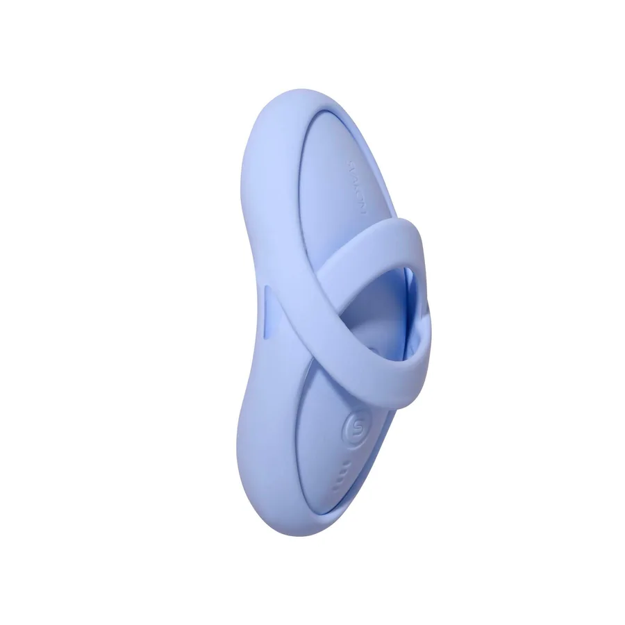 Смарт-вибратор для клитора Svakom Echo 2 Sky Blue, подогрев до 38 °C, съемная насадка на палец