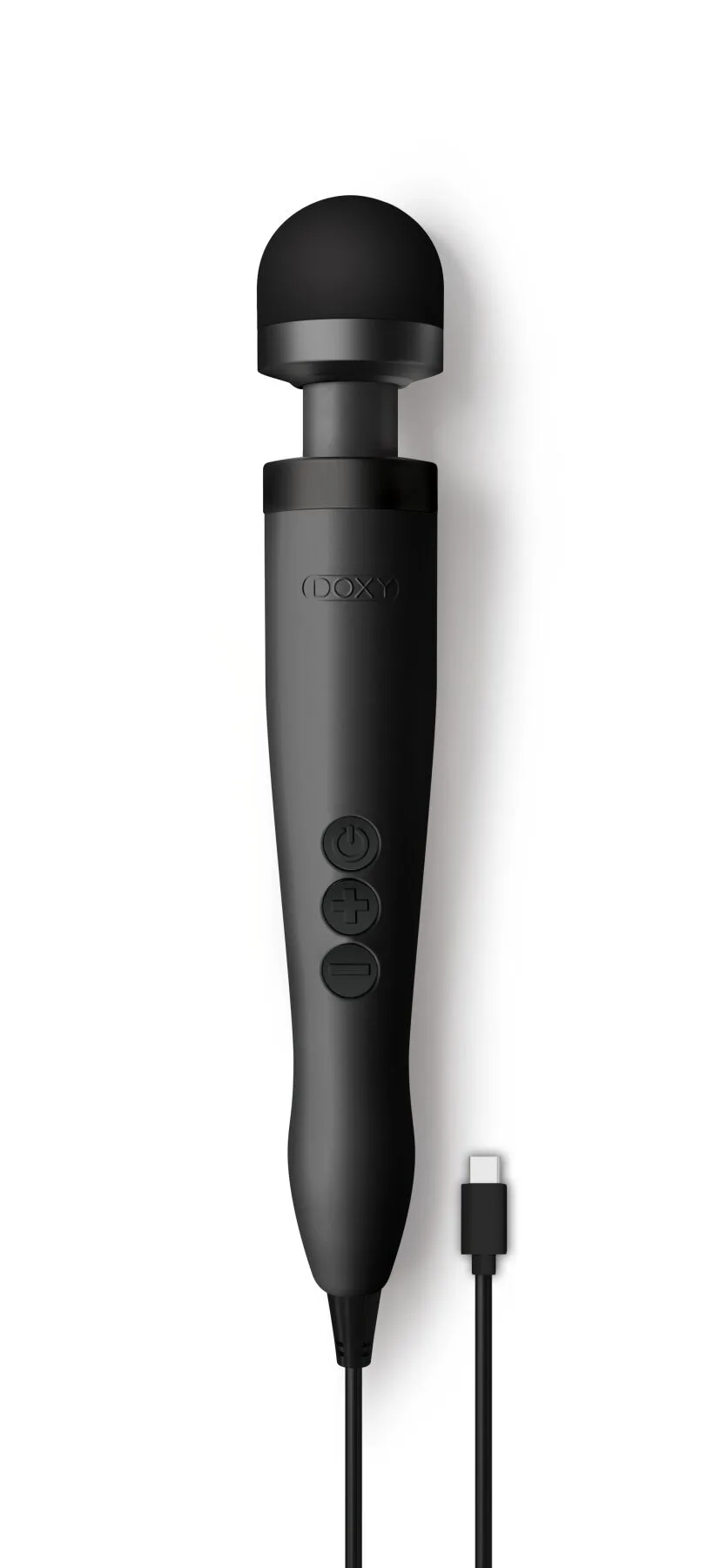 Вибромассажер DOXY3 USB-C Massager MATTE BLACK, кабель USB-C, регулируемая интенсивность, компактный
