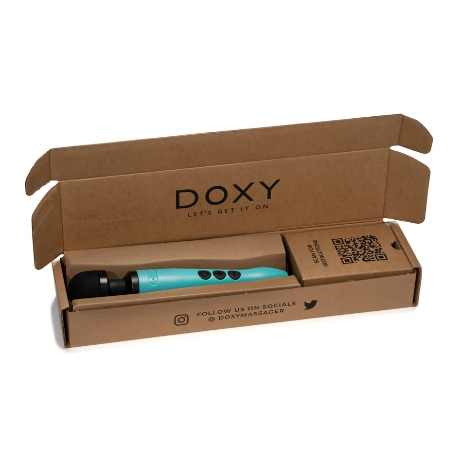 Вібромасажер DOXY3 USB-C Massager TURQUOISE, кабель USB-C, регульована інтенсивність, компактний
