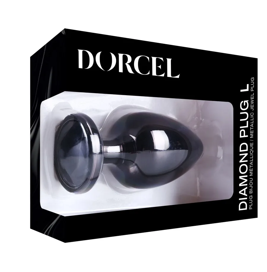 Металлическая анальная пробка с кристаллом Dorcel Diamond Plug Black L