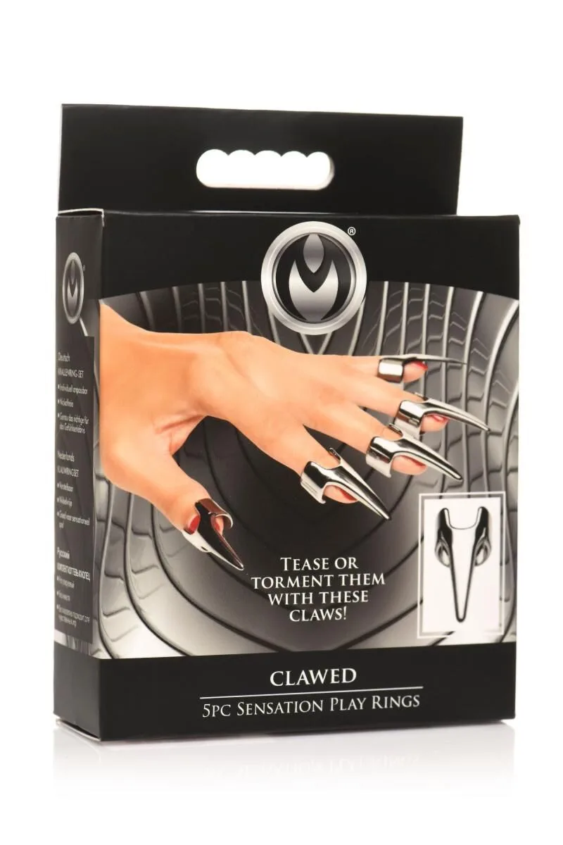 Набор колец с когтями Master Series Five-Piece Sensation Claw Rings - Silver