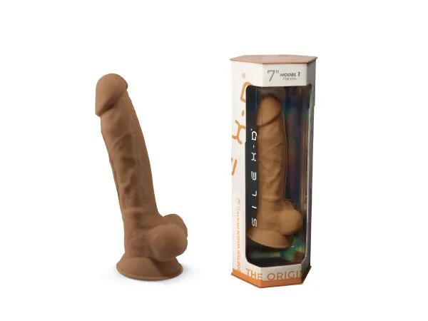 Фалоімітатор SilexD Johnny Caramel (MODEL 1 size 7in), двошаровий, силікон + Silexpan, діаметр 3,8см