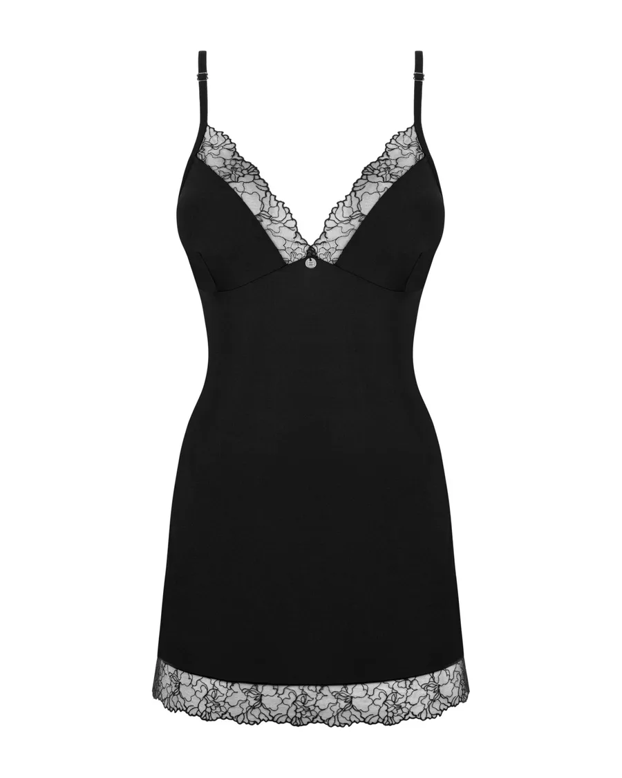 Сорочка и трусики Obsessive Bella Rou chemise & thong M/L