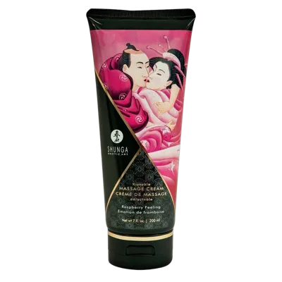Съедобный массажный крем Shunga Kissable Massage Cream – Raspberry Feeling (200 мл)