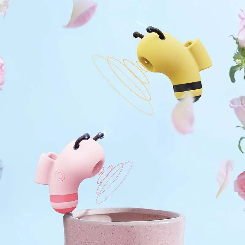 Вакуумний стимулятор із мікрострумами KISSTOY Beebe Yellow, на палець