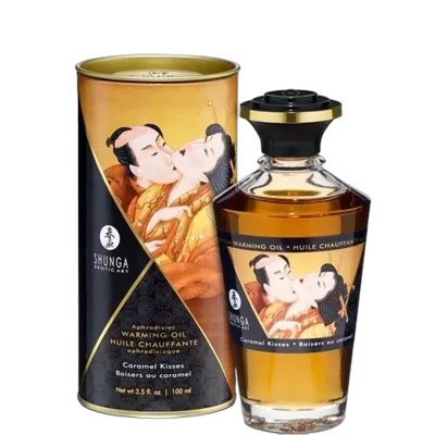 Разогревающее масло Shunga Aphrodisiac Warming Oil – Caramel Kisses (100 мл) без сахара, вкусное