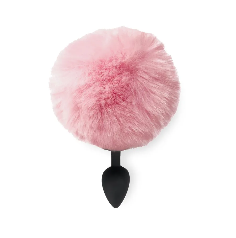 Силіконова анальна пробка М Art of Sex - Silicone Butt plug Rabbit Tail Pink, діаметр 3,5 см