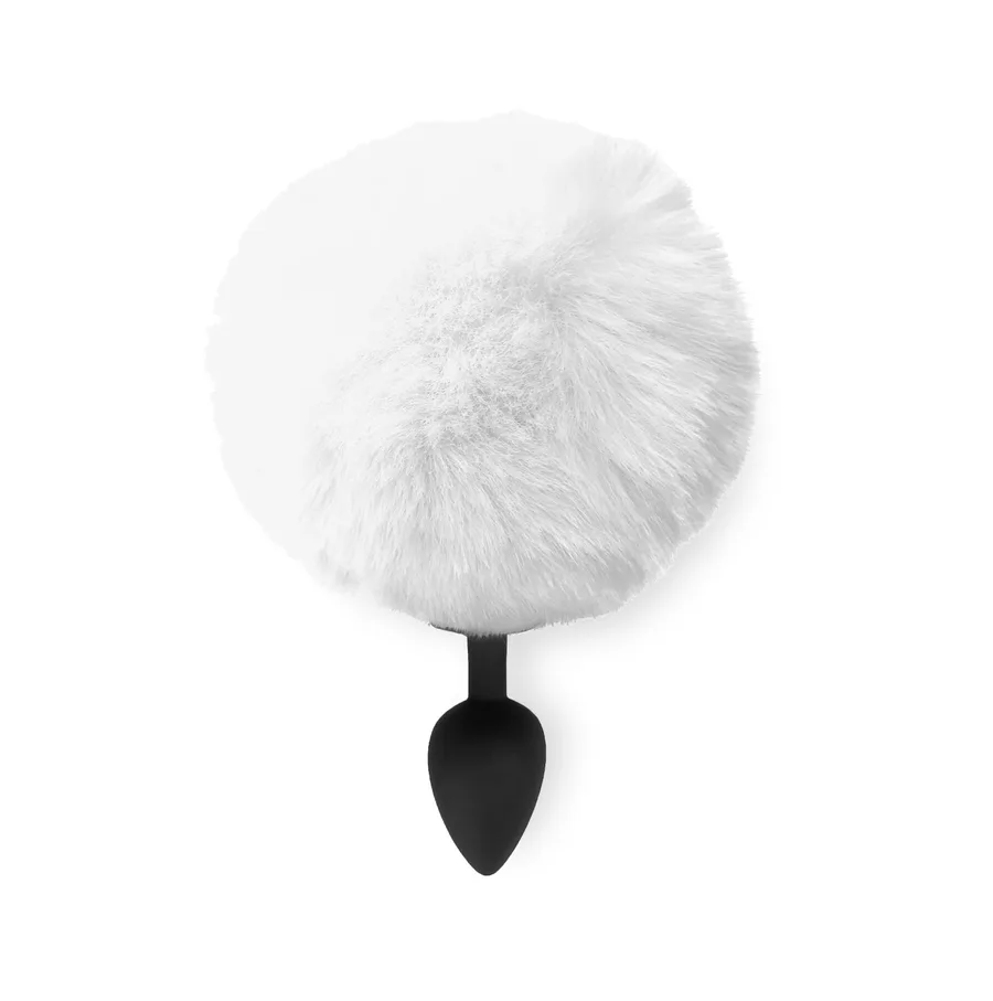 Силиконовая анальная пробка М Art of Sex - Silicone Butt plug Rabbit Tail White, диаметр 3,5 см