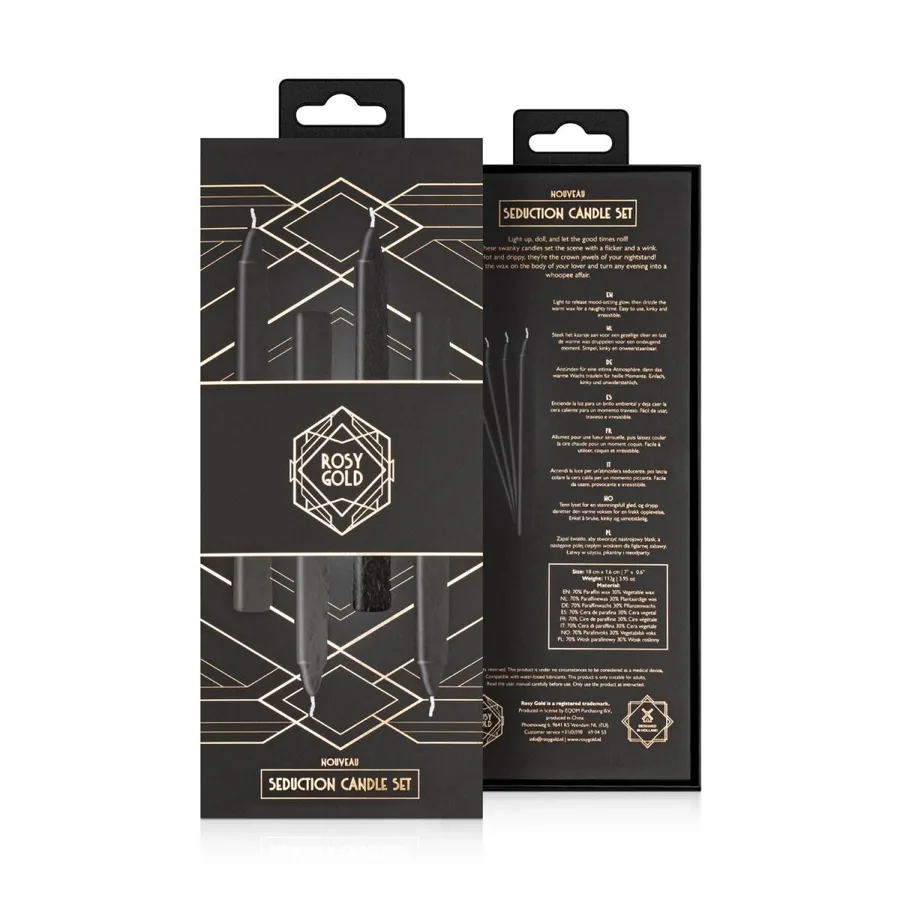 Набір свічок Rosy Gold - Seduction Candle Set - Black