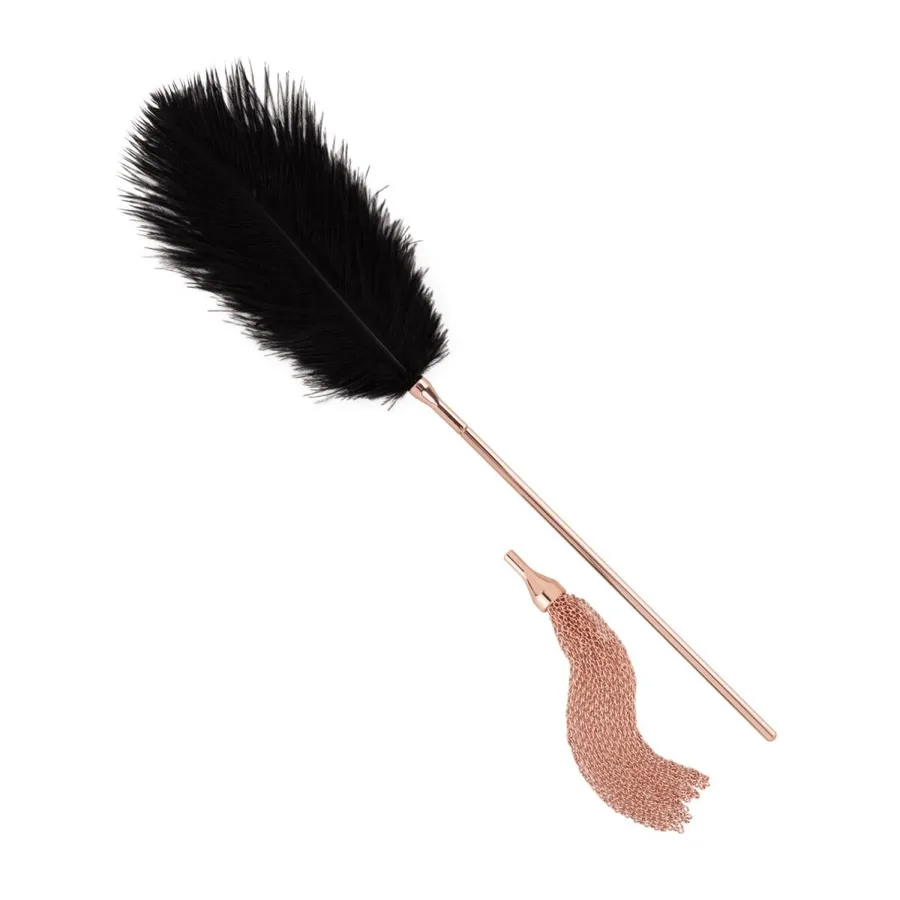 Лоскітка з металевим флогером Rosy Gold - Feather Tickler & Whip