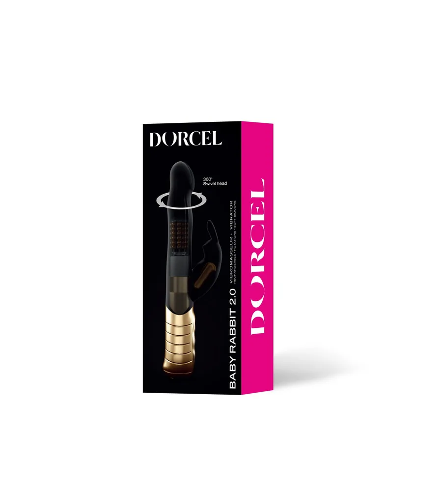 Вібратор-кролик Dorcel Baby Rabbit Gold 2.0 з перлинним масажем і головкою, що обертається 
