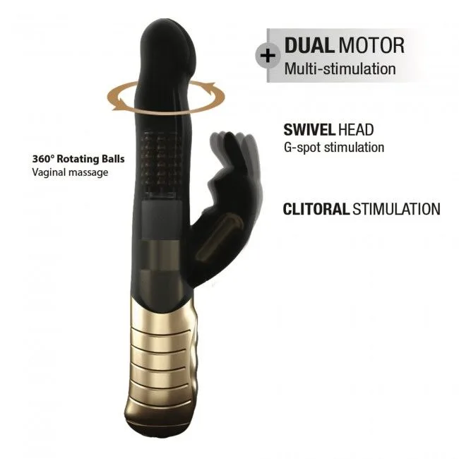 Вібратор-кролик Dorcel Baby Rabbit Gold 2.0 з перлинним масажем і головкою, що обертається 