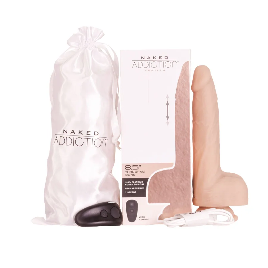 Фалоімітатор із пульсацією Addiction Naked Addiction 8.5” Thruster - Vanilla