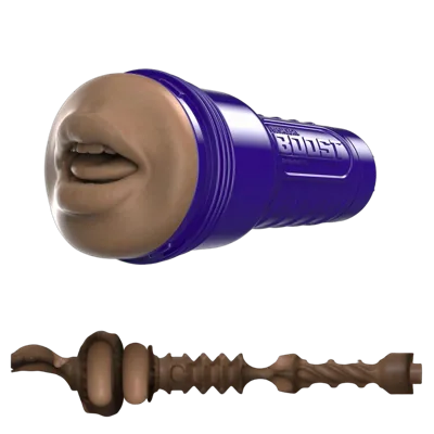Мастурбатор-ротик Fleshlight Boost Blow Medium Dark Flesh, плавающие кольца Turbo Tech