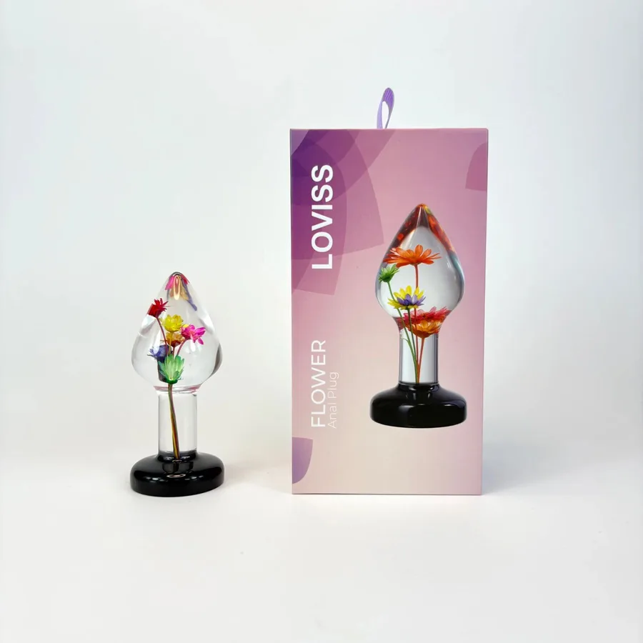 Роскошная анальная пробка Loviss Helichrysum Anal Plug с настоящим бессмертником внутри