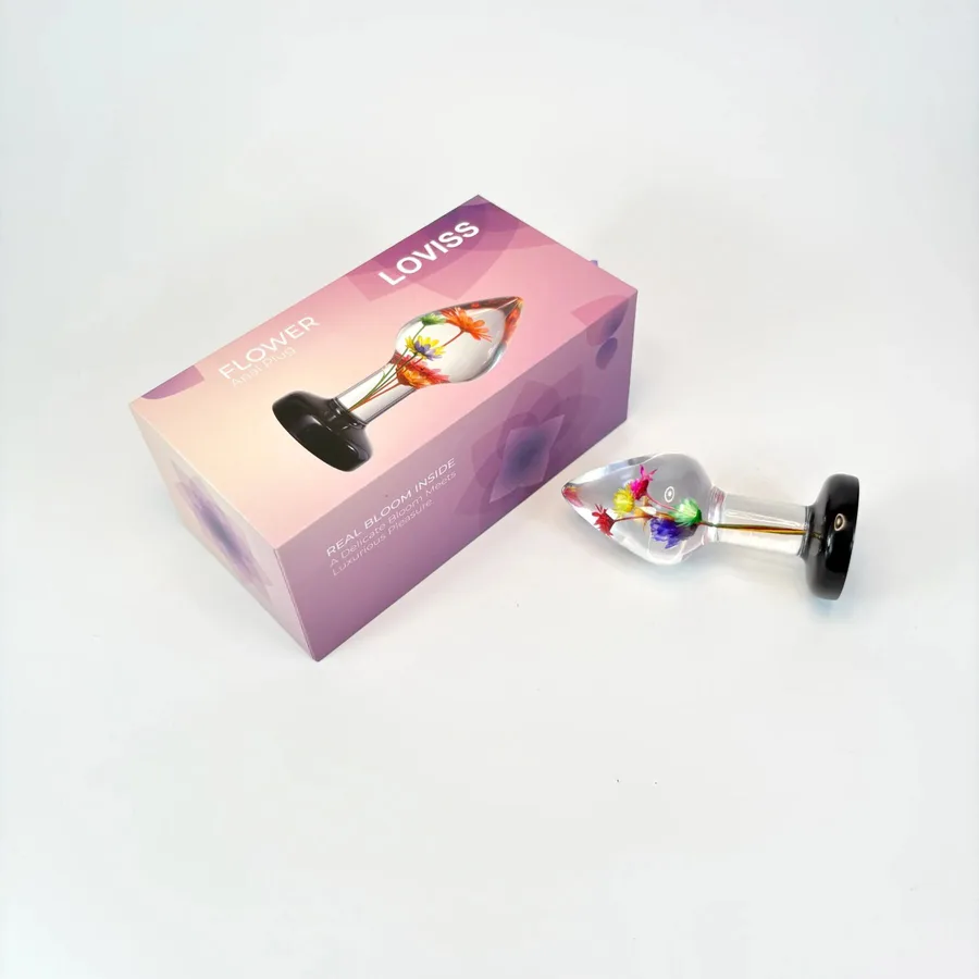 Роскошная анальная пробка Loviss Helichrysum Anal Plug с настоящим бессмертником внутри