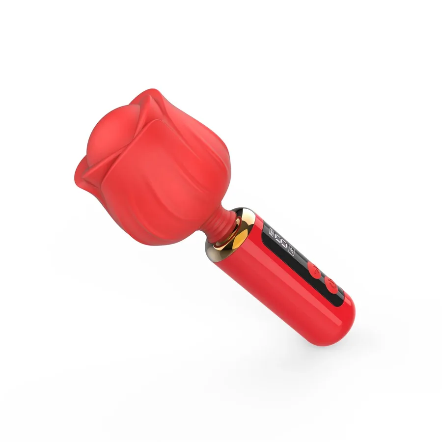 Вібромасажер Loviss Rose Mini Massage Wand Vibrator, головка у вигляді троянди, 9 режимів