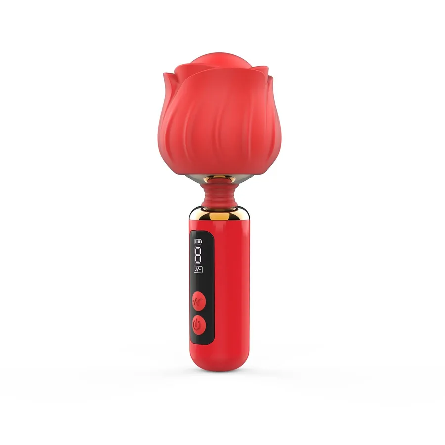 Вібромасажер Loviss Rose Mini Massage Wand Vibrator, головка у вигляді троянди, 9 режимів