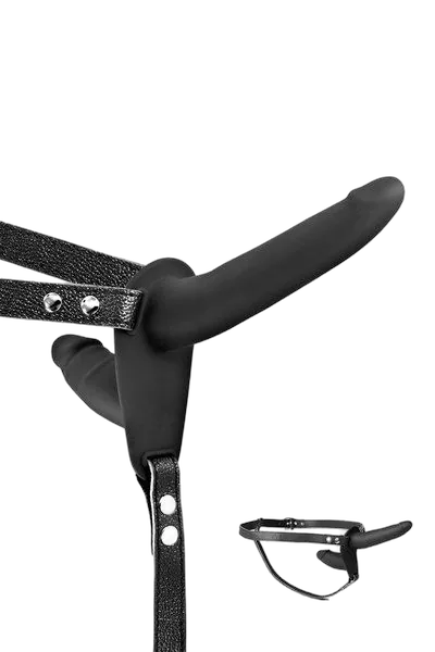 Подвійний страпон Fetish Tentation Strap-On with Double Dildo Black