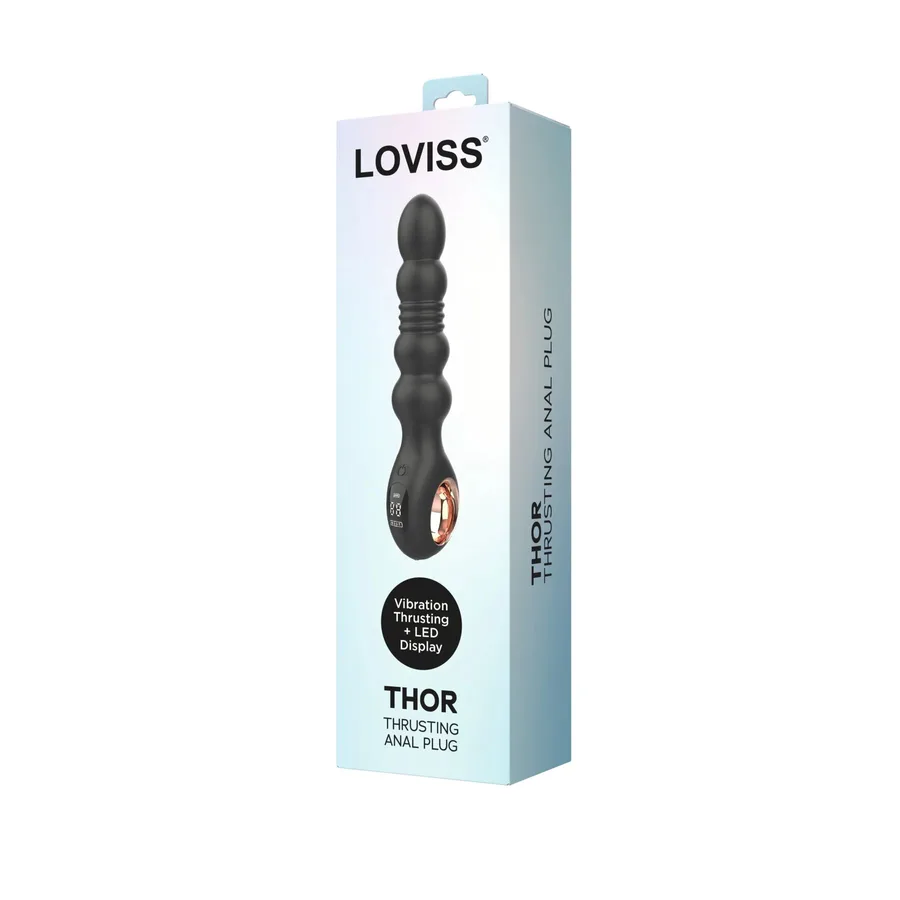 Анальный вибратор с пульсацией Loviss Thor Thrusting Anal Plug, 2 мотора