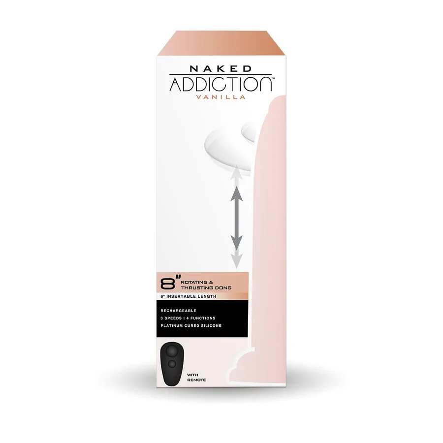 Фаллоимитатор с ротацией и пульсацией Naked ADDICTION 8″ Rotating & Thrusting Dong - Vanilla
