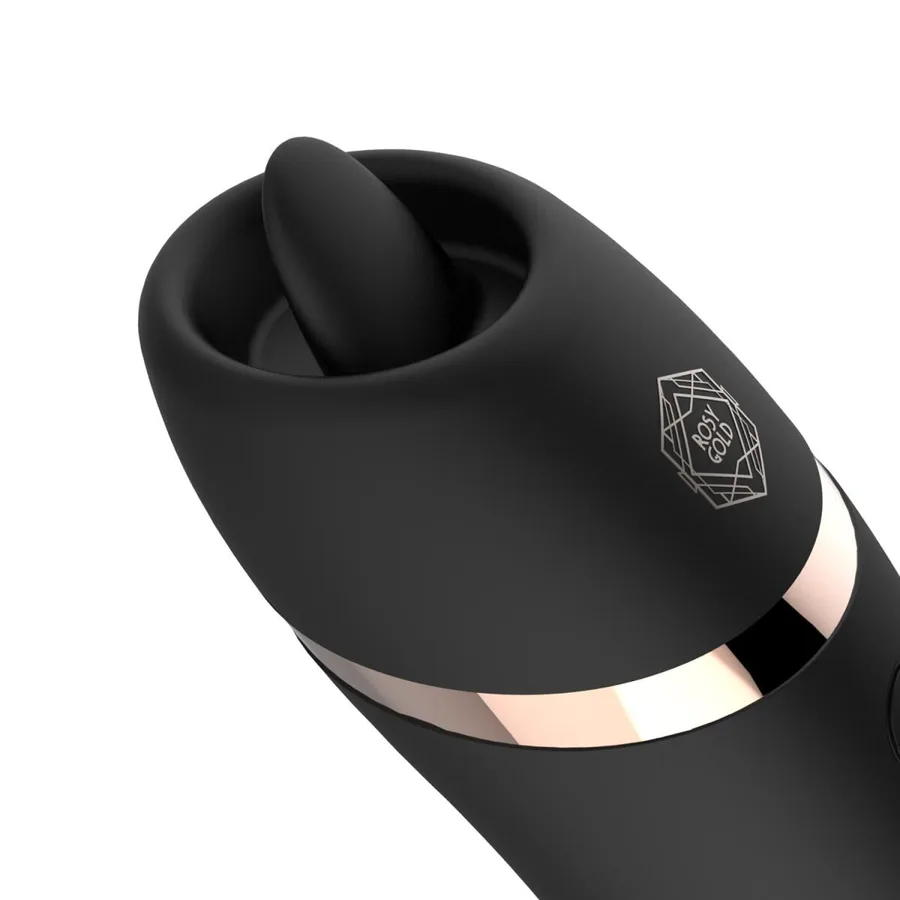 Мінівібратор з язичком Rosy Gold - Vibrating & Licking Dual Stimulator