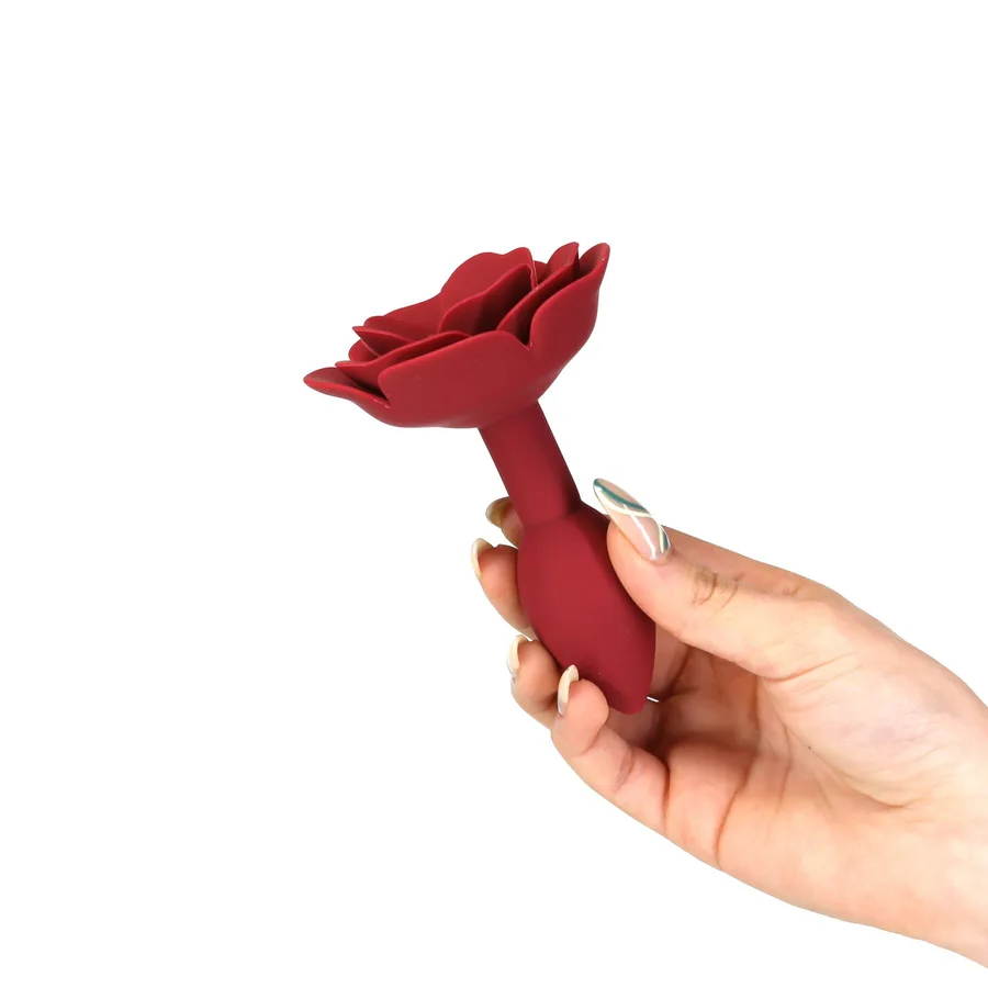 Силіконова анальна пробка Lux Active с розой - Red Rose Silicone Anal Plug