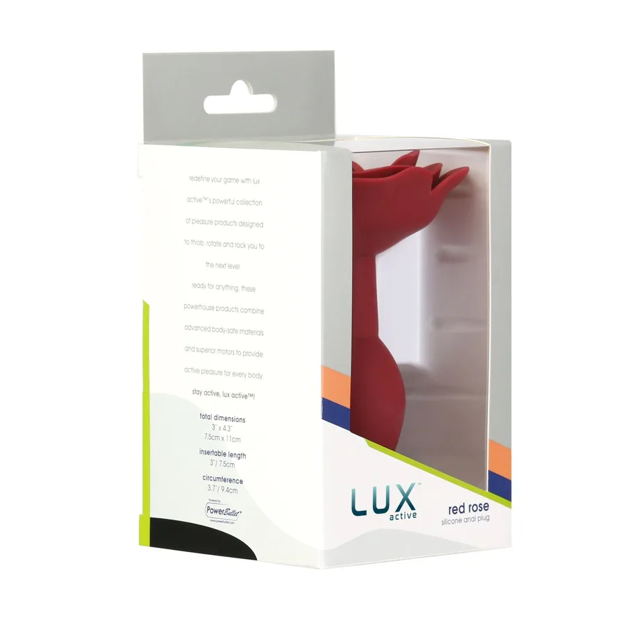 Силіконова анальна пробка Lux Active с розой - Red Rose Silicone Anal Plug