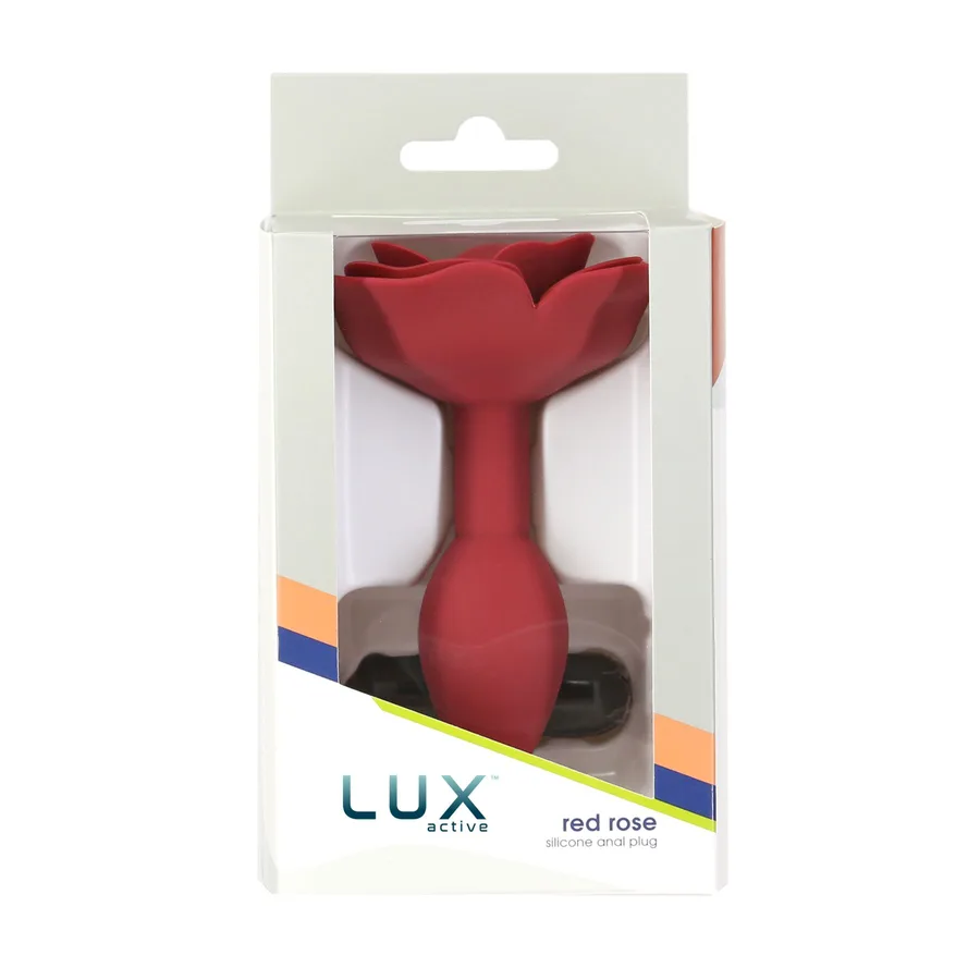 Силіконова анальна пробка Lux Active с розой - Red Rose Silicone Anal Plug