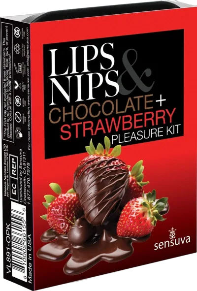 Подарунковий набір Sensuva Lips & Nips Pleasure Kit - Chocolate Strawberry 2 x 4г