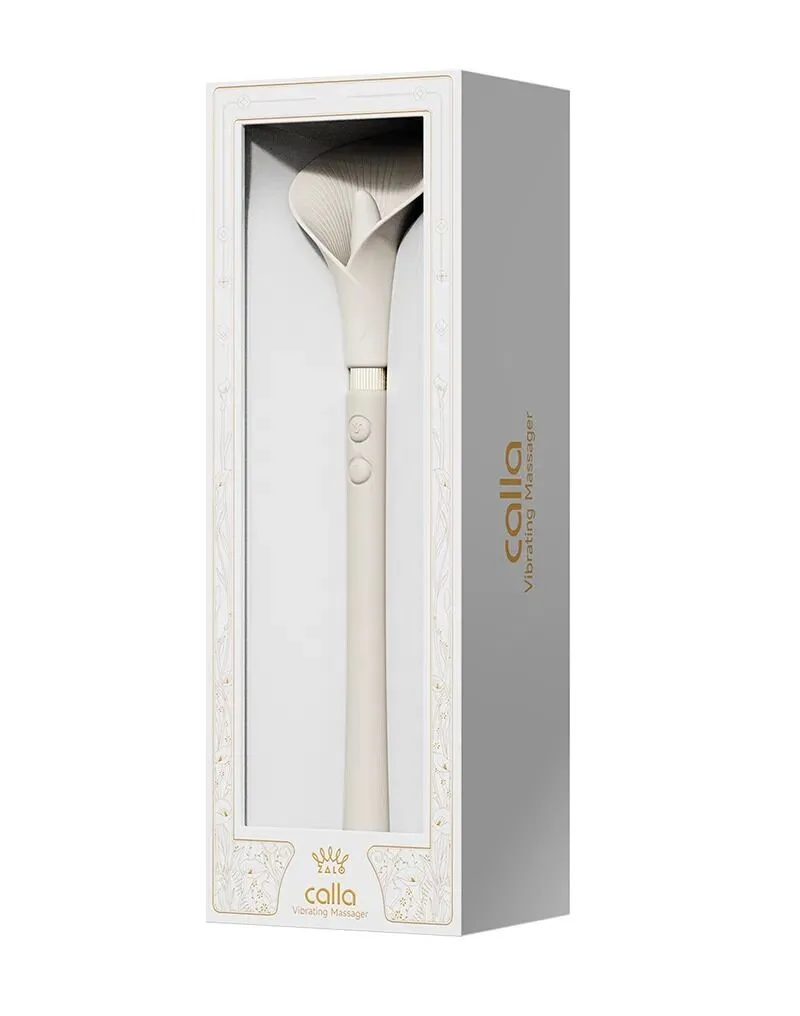 Роскошный вибромассажер Zalo – Calla Ivory White, двусторонний, 2 мотора