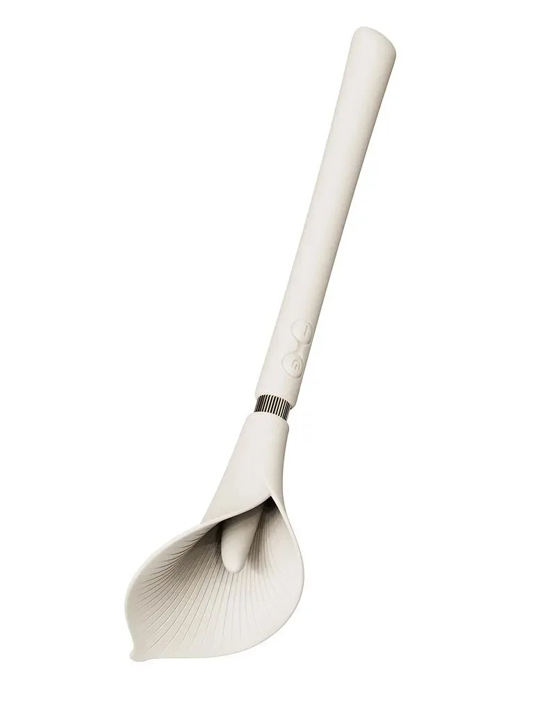 Роскошный вибромассажер Zalo – Calla Ivory White, двусторонний, 2 мотора