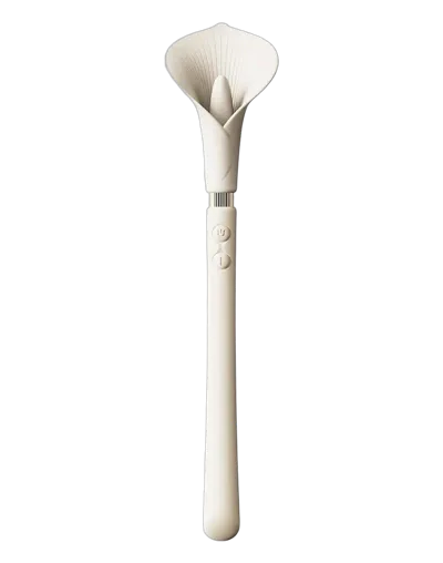 Роскошный вибромассажер Zalo – Calla Ivory White, двусторонний, 2 мотора