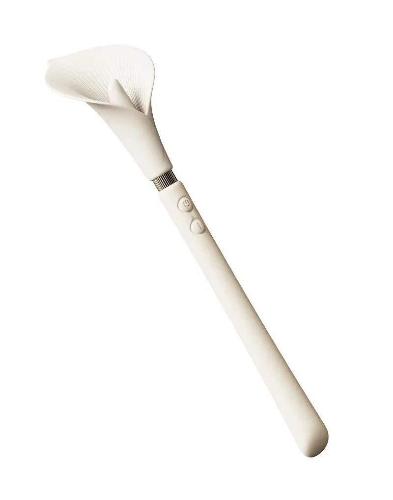 Роскошный вибромассажер Zalo – Calla Ivory White, двусторонний, 2 мотора
