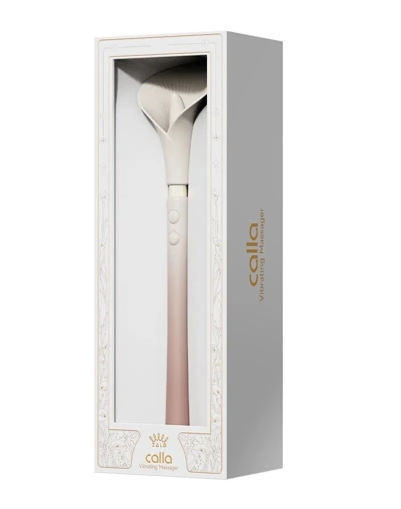 Розкішний вібромасажер Zalo – Calla Blossom Pink, двосторонній, 2 мотори