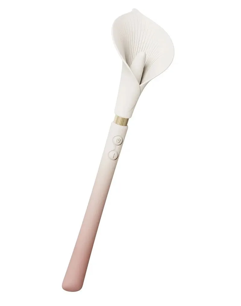 Розкішний вібромасажер Zalo – Calla Blossom Pink, двосторонній, 2 мотори