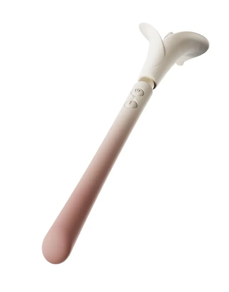 Розкішний вібромасажер Zalo – Calla Blossom Pink, двосторонній, 2 мотори