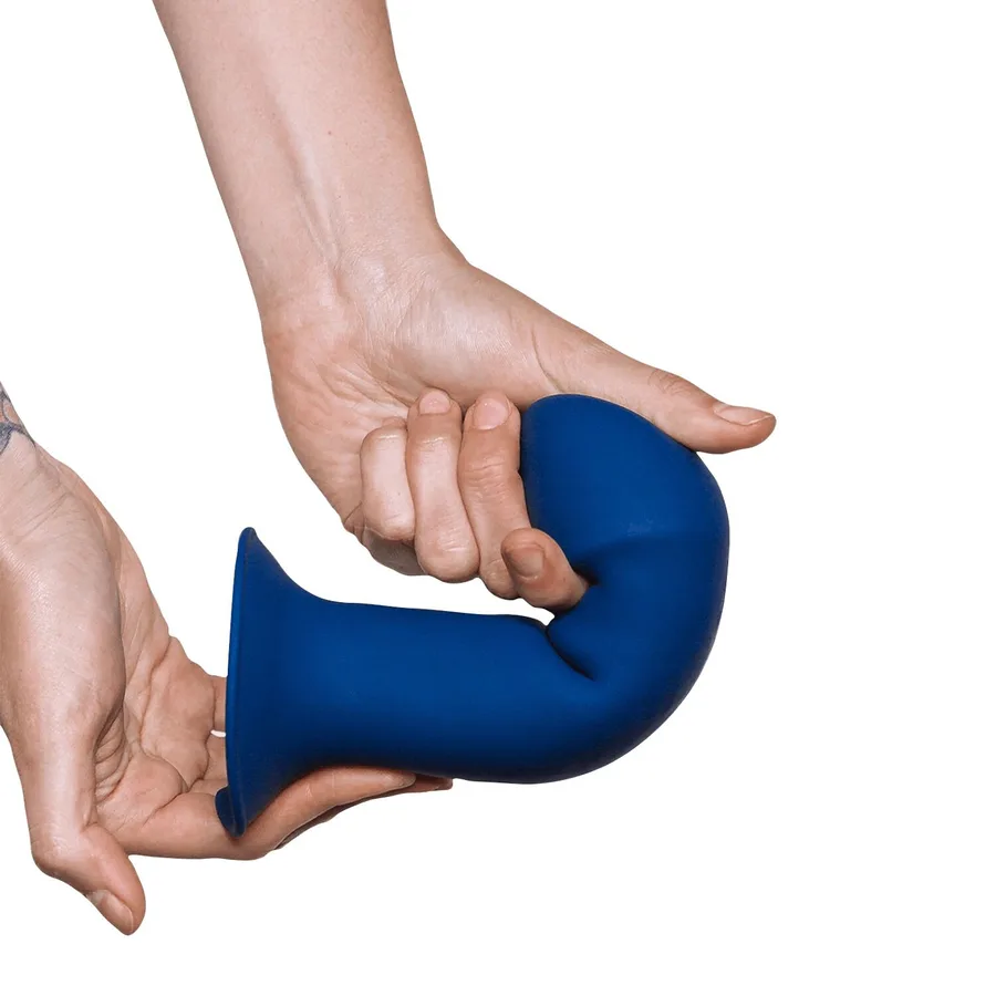 Двошаровий дилдо Adrien Lastic Hitsens 1 Blue, підходить для страпона, діаметр 4,5 см, довжина 17,7 см