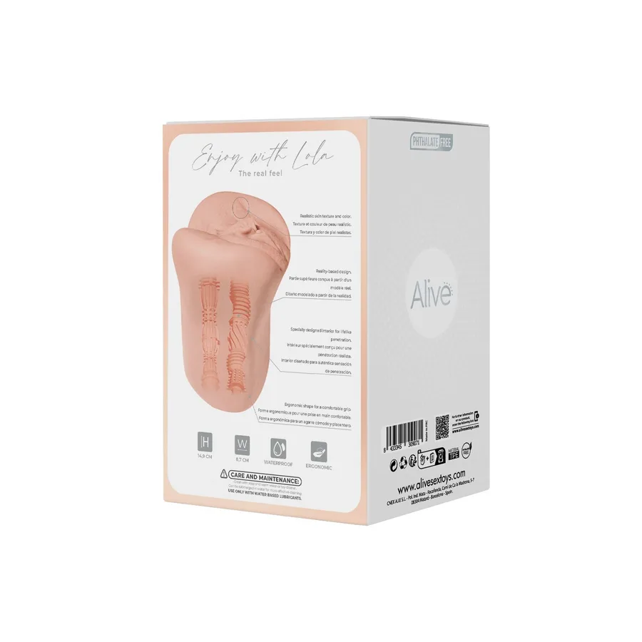 Мастурбатор-вагина + попка Alive Lola Super Realistic Masturbator L Flesh, два канала, реалистик