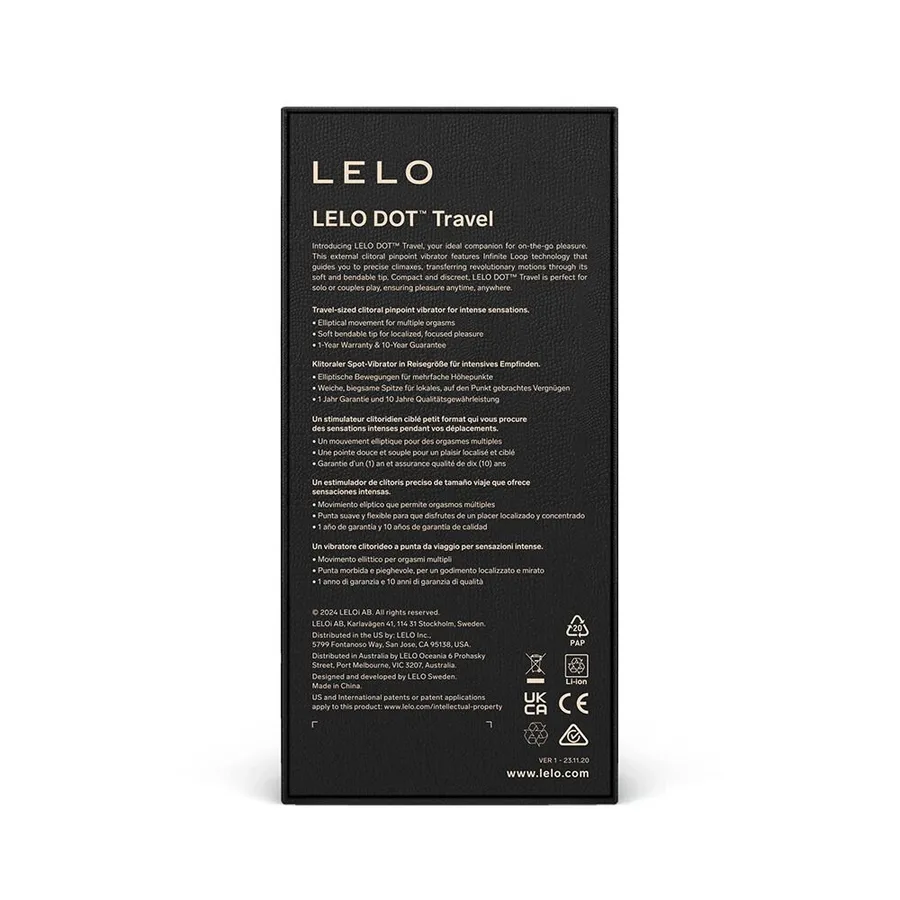 Клиторальный вибратор LELO DOT Travel Pink, точечная стимуляция, 8 режимов