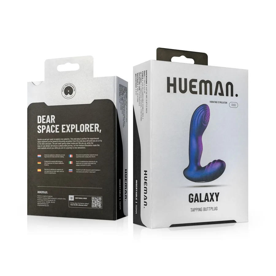 Анальная вибропробка с пульсацией Hueman - Galaxy Tapping Buttplug