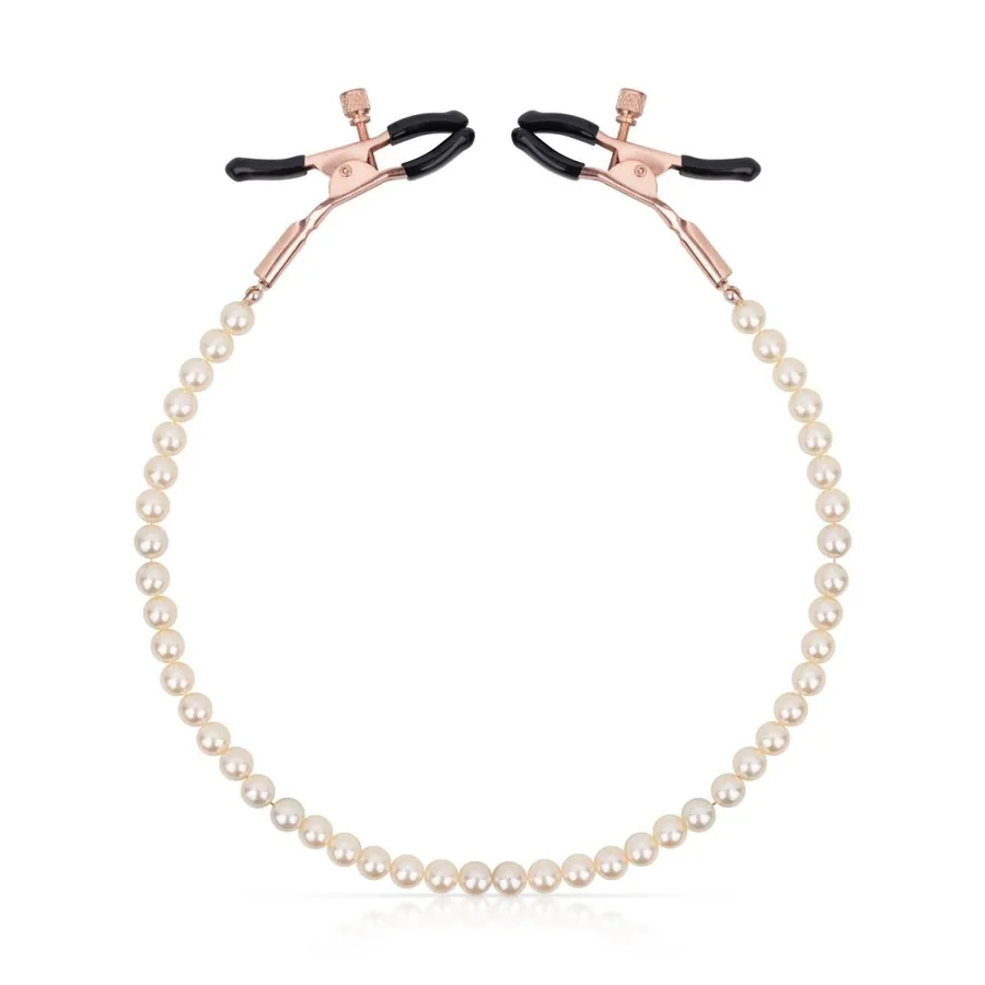 Затискачі для сосків з перлинним ланцюжком Rosy Gold - Nipple Clamps Pearls