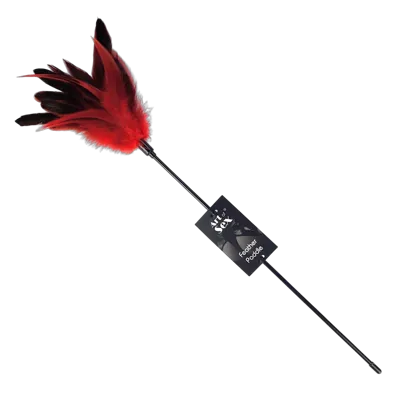 Лоскітка з пером півня Art of Sex – Feather Paddle, червона