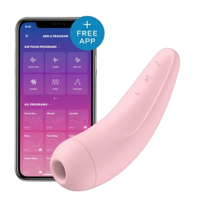 Вакуумний кліторальний стимулятор Satisfyer Curvy 2+ Pink з керуванням через інтернет