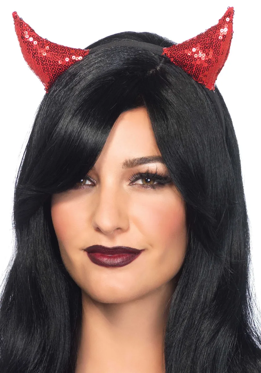 Дьявольские рожки с пайетками Leg Avenue Sequin devil horns