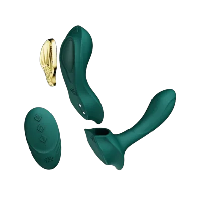 Смарт-вібратор у трусики Zalo - AYA Turquoise Green, насадка та пульт ДК
