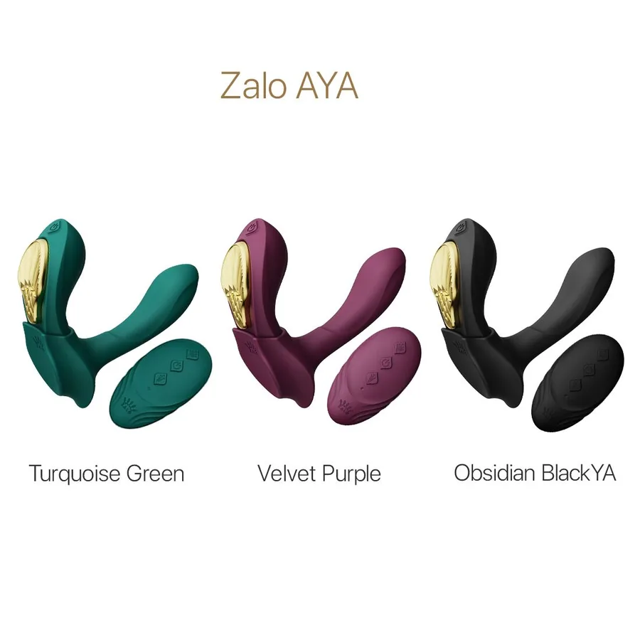 Смарт-вибратор в трусики Zalo - AYA Turquoise Green, насадка и пульт ДУ