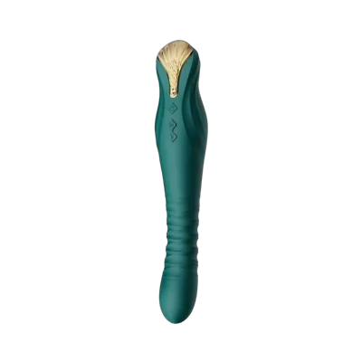 Смартвибратор-пульсатор Zalo — King Turquoise Green, кристалл Swarovski
