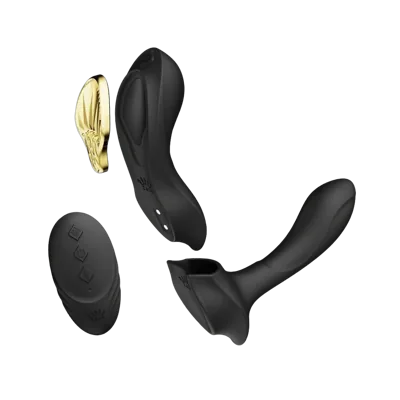 Смарт-вібратор у трусики Zalo - AYA Obsidian Black, насадка та пульт ДК